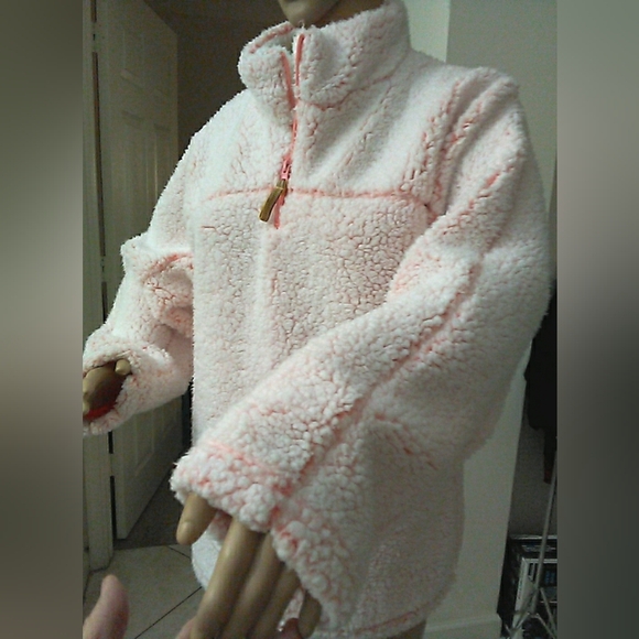 MUSHY GUSHY Cozy Pink Sherpa Pullover Jackets (2 AVAILABLE) BY BLUE STAR W ZIP - Picture 8 of 16
